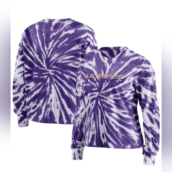 Washington Huskies Women's Large Erin Andrews Tie-Dye Long Sleeve NWT - Picture 3 of 3